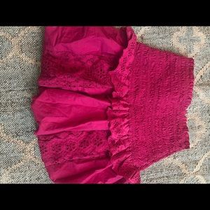LOVESHACKFANCY magenta mini skirt
